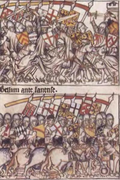 8. Гербовые знамена в рукописи “Codex balduinum” (Трир, ок. 1335-1340).