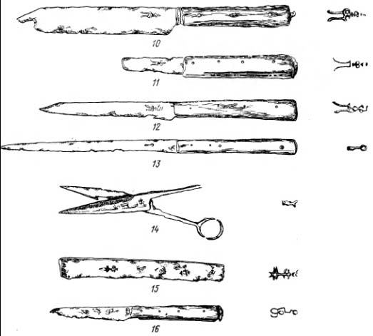 Ножи с клеймами с территории Зарядья