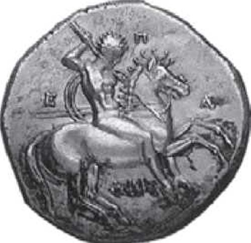 Всадник на монете Тарента. 334—330 гг. до н. э.