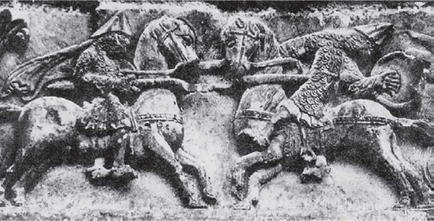 Рельеф в Ангулемском соборе. 1128 г.