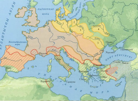 Карта археологических культур позднего Латена