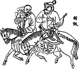 Конные хунну. Китайский рисунок