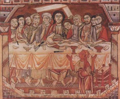 2. Тайная вечеря. Молитвенник (южная Германия, ок. 1160-1170).
