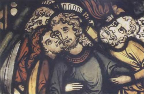 5. Взятие Христа под стражу. Деталь витража церкви св. Петра в Вимпфен-им-Таль (Гессен, ок. 1290).