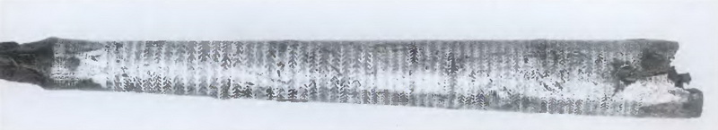 Фрагмент насадки копья с украшением из серебра. Несколько подобных норвежских копий хранится в Государственном музее в Осло (Британский музей).