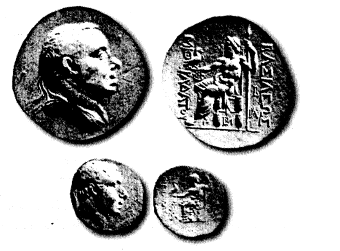 Рис. 1. Зевс Этафор на монетах Митридата III