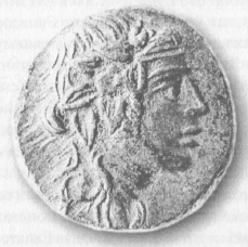Рис. 19. Голова Диониса в венке на монете Амиса. I в. до н.э.