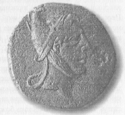 Рис. 47. Голова Персея — Митридата VI на монете одного из городов Понта