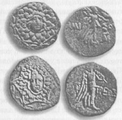 Рис. 49. Монеты Понта типа «эгида-Ника»