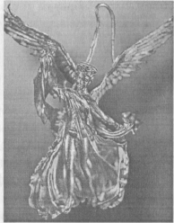 Рис. 70. Золотая серьга с фигурой крылатой Ники. Некрополь Амиса. II—I вв. до н.э.
