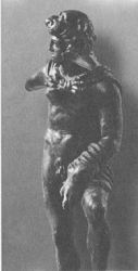 Рис. 103. Митридат Евпатор в образе Александра-Геракла. Бронзовая статуэтка. Поселение Мысхако, Боспор