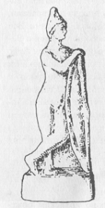 Рис. 153. Фигурка Аттиса-Диониса со щитом. Пантикапей
