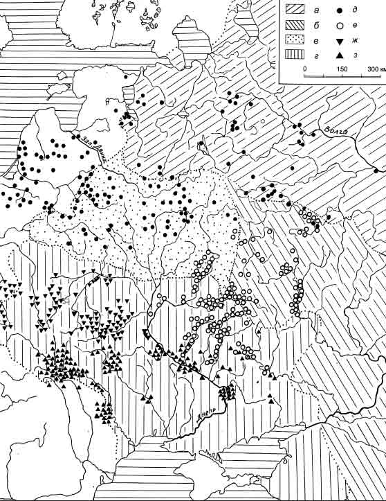 Археологические памятники первых этапов славянского освоения Восточно-Европейской равнины на диалектологической карте восточнославянских языков